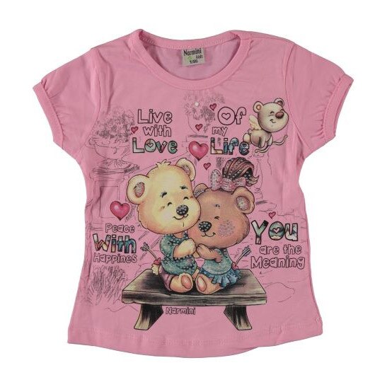 Tricou Cute Bear roz deschis
