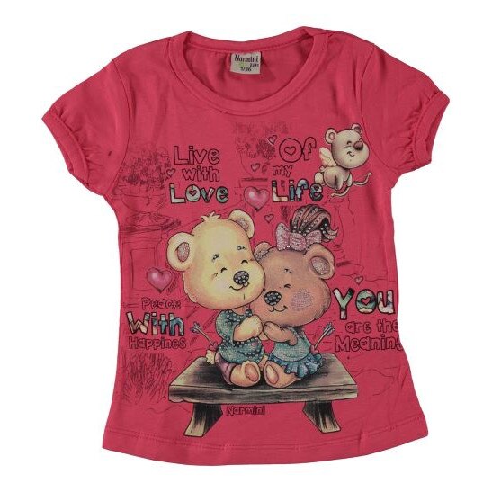 Tricou Cute Bear roz inchis