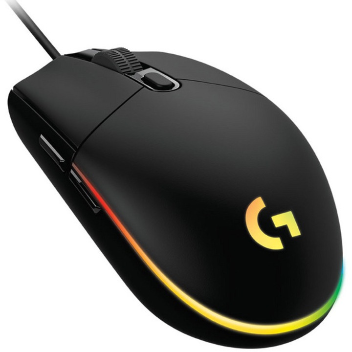 Мишка Gaming Logitech G203, RGB подсветка LightSync, Черен