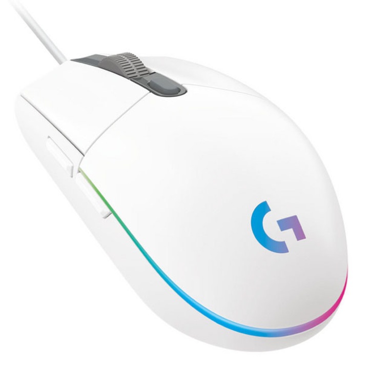 Мишка Gaming Logitech G203, RGB подсветка LightSync, Бял