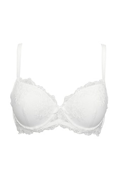 Sutien cu burete subtire din dantela moale cu un motiv floral pretios, Glam 1942, Alb Sutien cu burete subtire din dantela moale cu un motiv floral pretios, Glam 1942, Alb