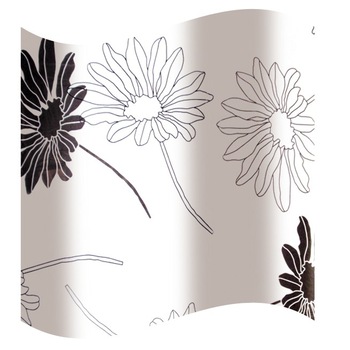 Perdea dus sau baie, model flori, alb + negru, 180 x 180 cm , ATS + 12 inele de prindere Perdea dus sau baie, model flori, alb + negru, 180 x 180 cm , ATS + 12 inele de prindere
