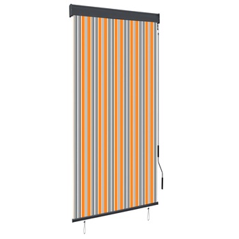 Jaluzea rulou de exterior, vidaXL, Textil, 100 x 250 cm, Galben/Albastru Jaluzea rulou de exterior, vidaXL, Textil, 100 x 250 cm, Galben/Albastru