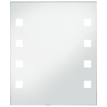 Oglinda cu LED de perete, vidaXL, Sticla, 50 x 60 cm, Argintiu Oglinda cu LED de perete, vidaXL, Sticla, 50 x 60 cm, Argintiu