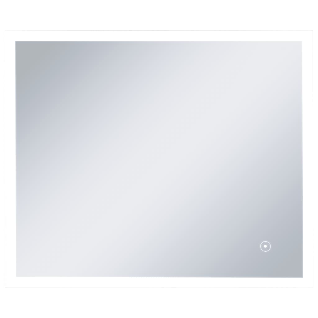 Oglinda de perete cu LED vidaXL, Aluminiu, 60 x 50 cm, Argintiu