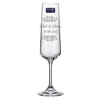 Set 2 Pahare de Sampanie Miri Personalizate cu Nume si Data Elegant Set 2 Pahare de Sampanie Miri Personalizate cu Nume si Data Elegant