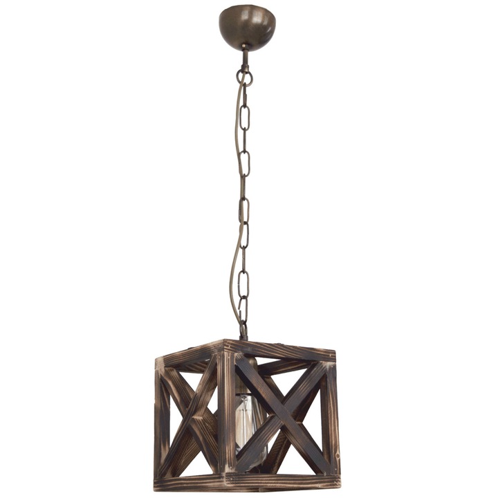 |Corp de iluminat Dalin cu un bec, e27, din lemn antichizat