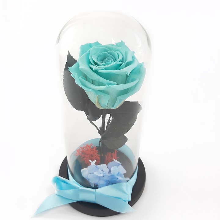 Cupola cu trandafir criogenat, RoseAmor , Sevirox Decor, Turcoaz, Criobelle
