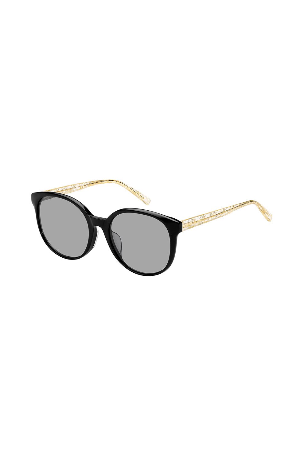 Max Mara, Ochelari de soare pantos supradimensionati, Negru/Galben, 56-19-145 Standard