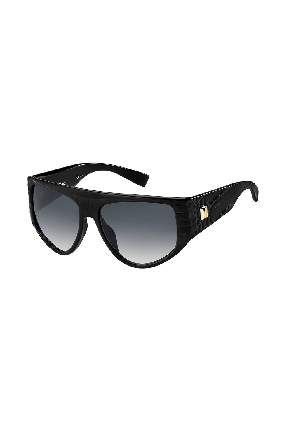 Max Mara, Ochelari de soare shield, Negru, 57-16-130 Standard