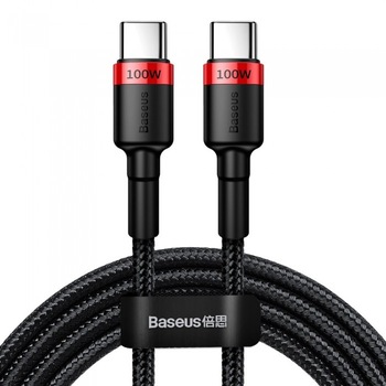 Cablu de date/incarcare Baseus, Cafule USB Type-C to USB Type-C, 2M 5 A, Negru/Rosu Cablu de date/incarcare Baseus, Cafule USB Type-C to USB Type-C, 2M 5 A, Negru/Rosu