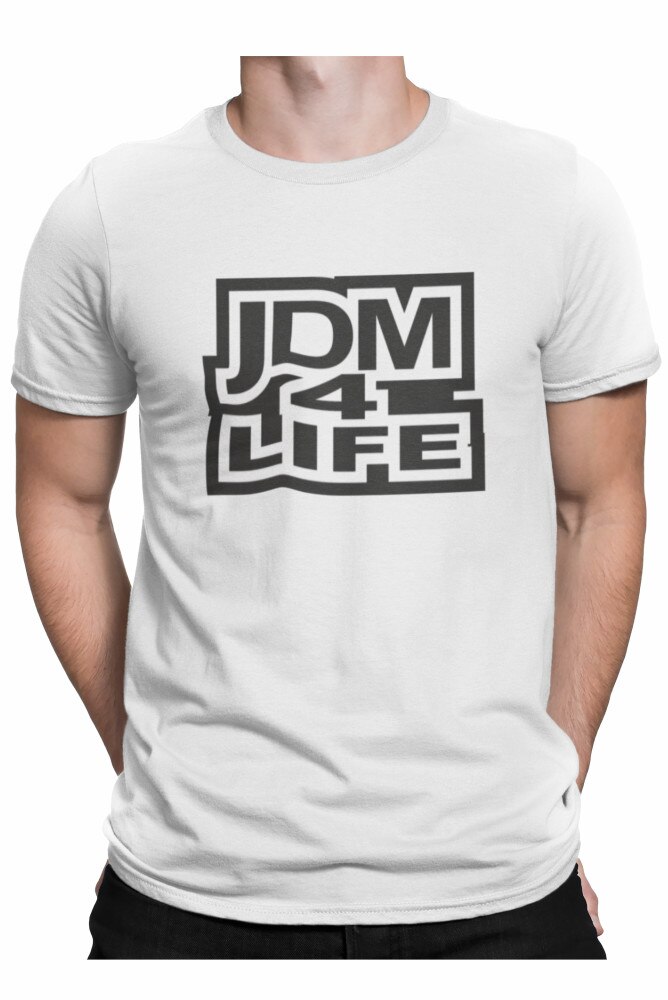 Tricou personalizat, auto, JDM 4 LIFE, Alb, Alb