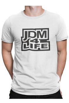 Tricou personalizat, auto, JDM 4 LIFE, Alb, Alb Tricou personalizat, auto, JDM 4 LIFE, Alb, Alb