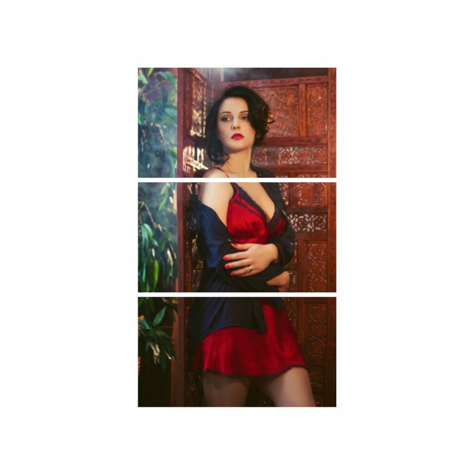 Tablou multicanvas 3 piese 90x150 cm, model Portret fata 13