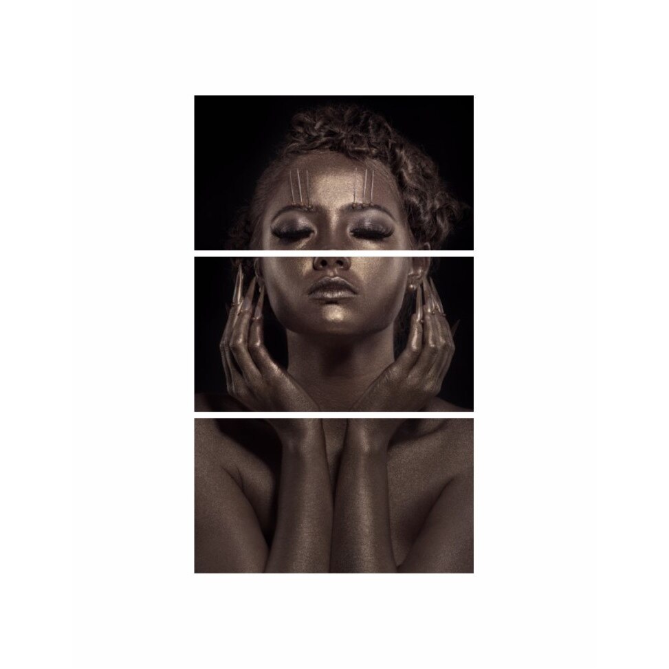 Tablou multicanvas 3 piese 90x150 cm, model Portret fata 19