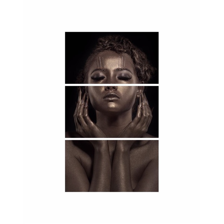 Tablou multicanvas 3 piese 90x150 cm, model Portret fata 19