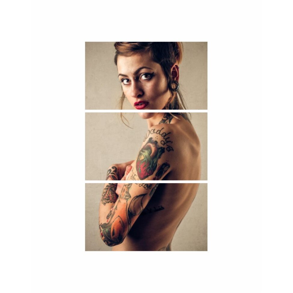 Tablou multicanvas 3 piese 90x150 cm, model Erotic 52