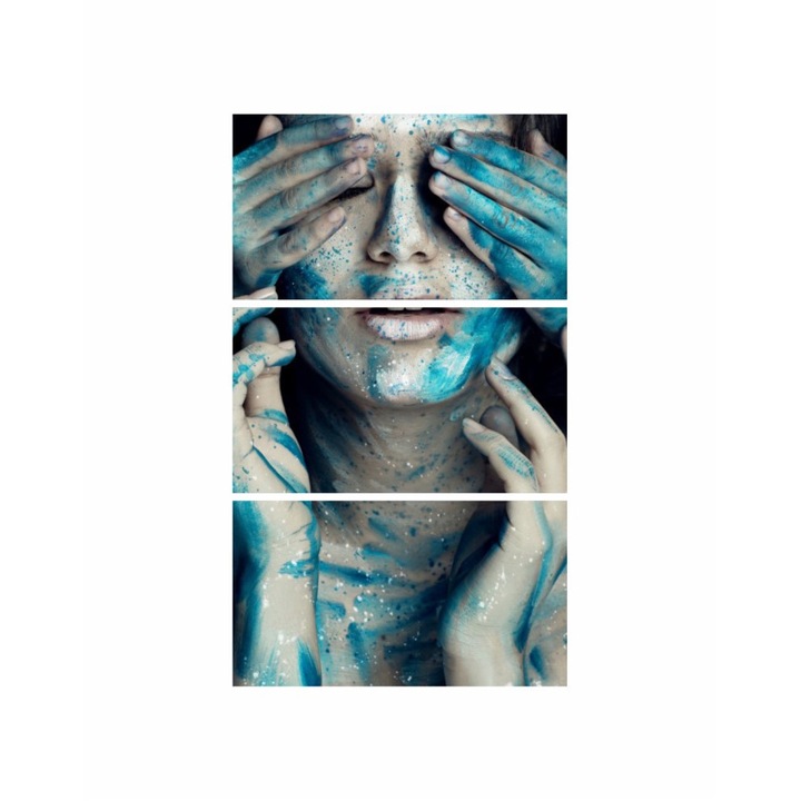 Tablou multicanvas 3 piese 90x150 cm, model Portret fata 3