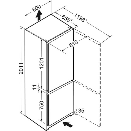 Combina frigorifica Liebherr CN 4813, 338 L, No Frost, Display, Control electronic, DuoCooling, Raft sticle, Alarma usa, Clasa A++, H 201 cm, Alb
