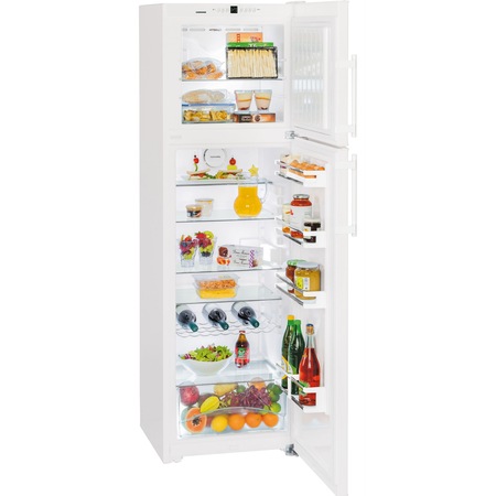 Frigider cu 2 usi Liebherr CTN 3663, 306 L, No Frost, Display, Control electronic, Alarma usa, DuoCooling, Raft sticle, H 191 cm, Clasa A++, Alb