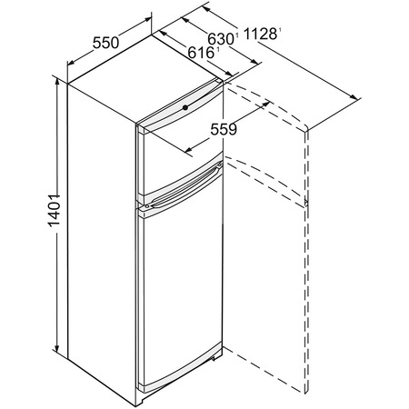 Frigider 2 usi Liebherr CTP 231, 233 l, Clasa F, Smart Frost, VarioSpace, H 140 cm, Alb
