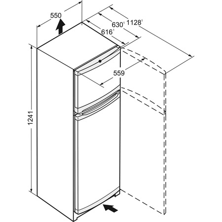 Frigider cu 2 usi Liebherr CTеl 2131, 196 L, Control mecanic, H 124 cm, Clasa A++, Argintiu