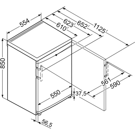 Frigider cu 1 usa Liebherr TP 1514, 133 L, Control mecanic, H 85 cm, Clasa A++, Alb