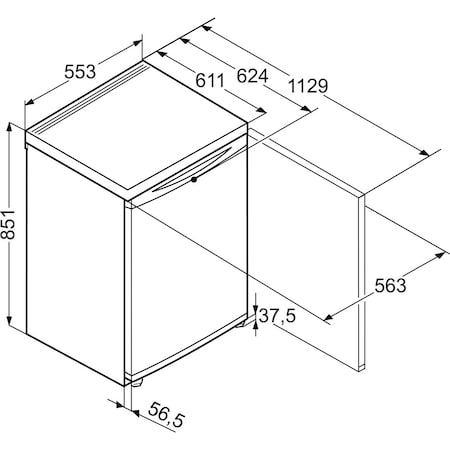 Congelator Liebherr Gbe 1213, 98 L, SmartFrost, Control electronic, Display, 3 sertare, H 85 cm, Clasa A+, Bej