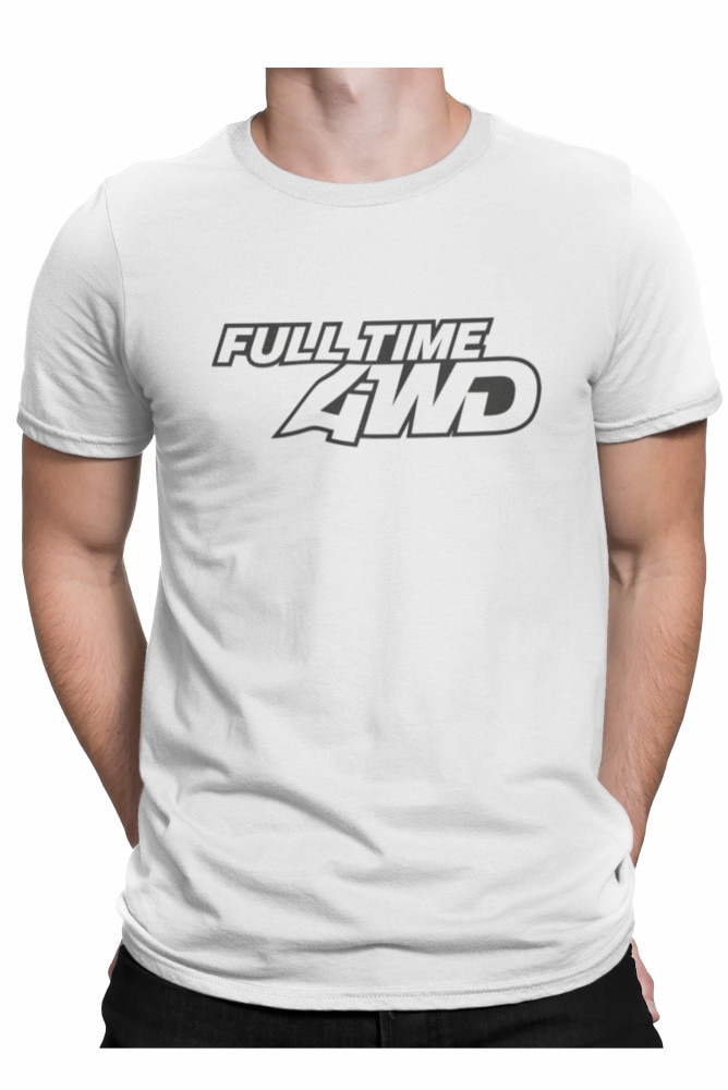 Tricou personalizat, auto, full time 4WD, Alb, Alb