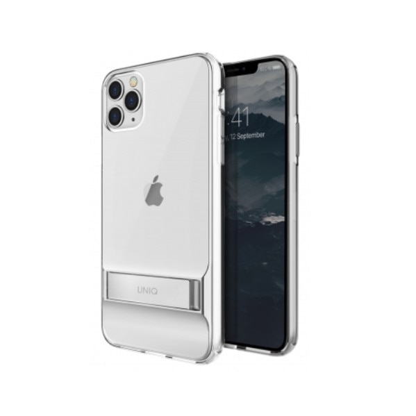 Husa de protectie Uniq pentru Apple IPhone 11 Pro Max cu Suport Reglabil, TPU, Cabrio, Transparenta