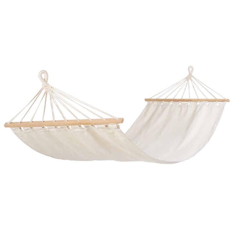 Hamac Weser Snoozy, bumbac si lemn, bej, 210 x 80 cm