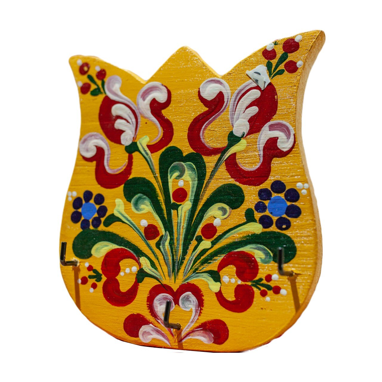 Cuier pictat, Gifty, MS-047, model floral, Galben, 15cm