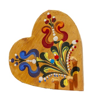 Cuier pictat, Gifty, MS-052, model floral, Galben, 15cm Cuier pictat, Gifty, MS-052, model floral, Galben, 15cm