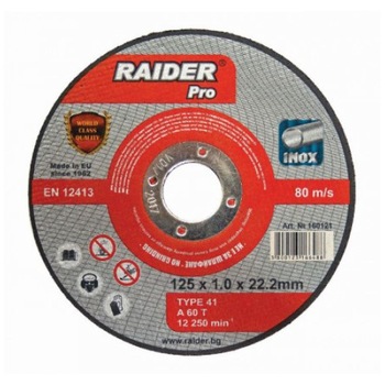 Disc pentru taiat metal 125х1.0х22.2mm INOX RDP Disc pentru taiat metal 125х1.0х22.2mm INOX RDP