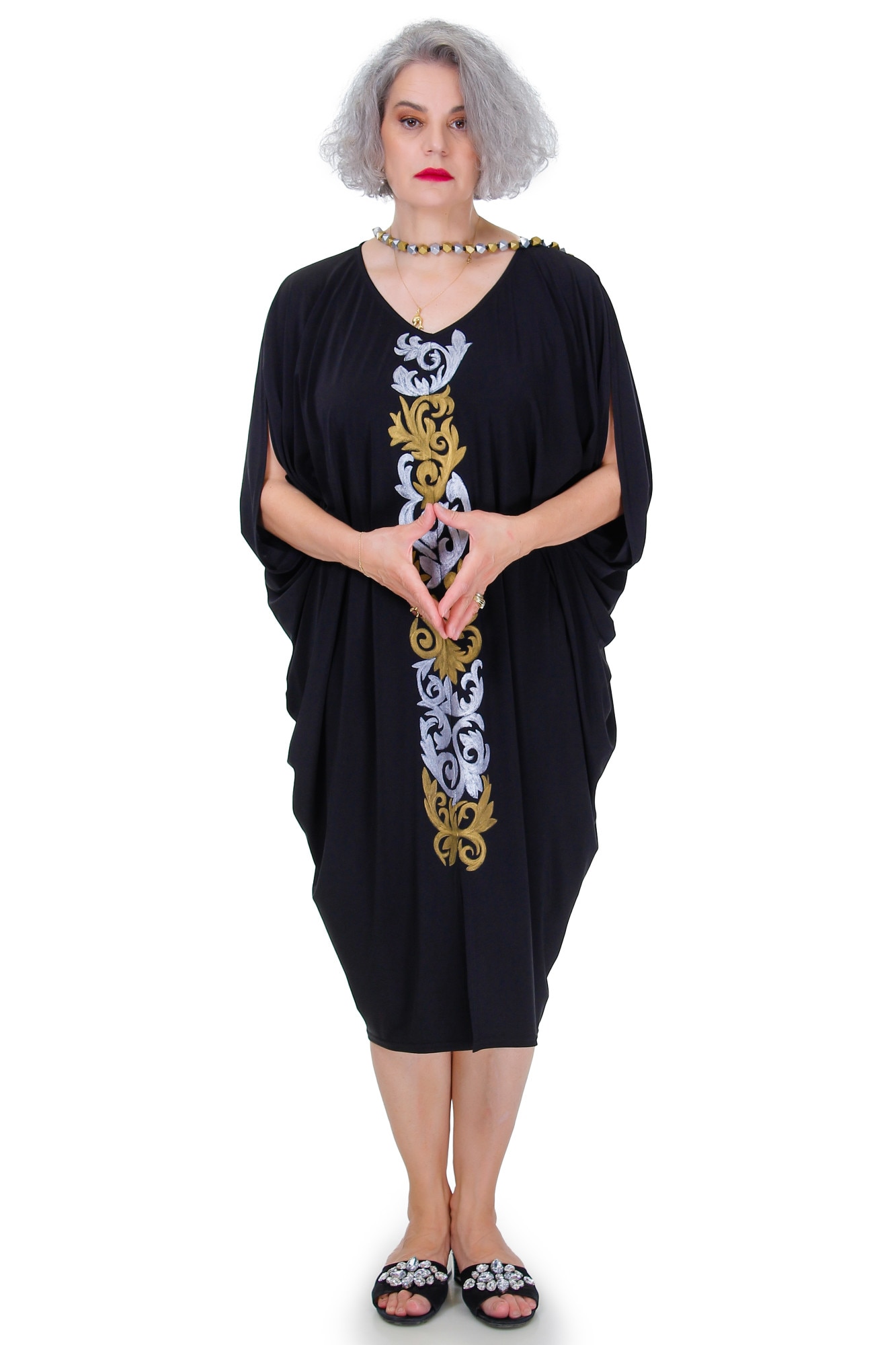 Rochie jerse, Liza Panait, negru, R2320, One Size INTL