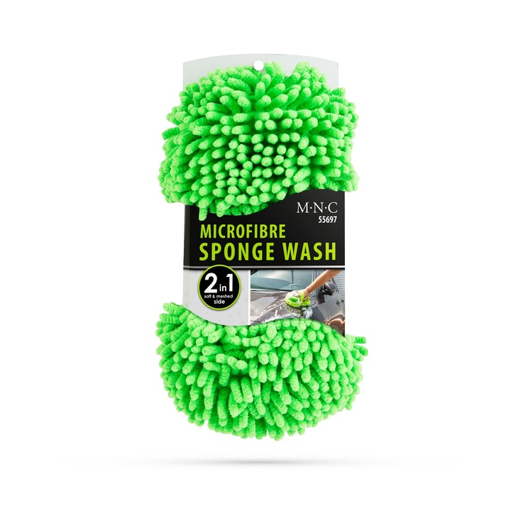 M.N.C. Kétoldalú mikroszálas autómosó szivacs, 260 x 130 x 60 mm