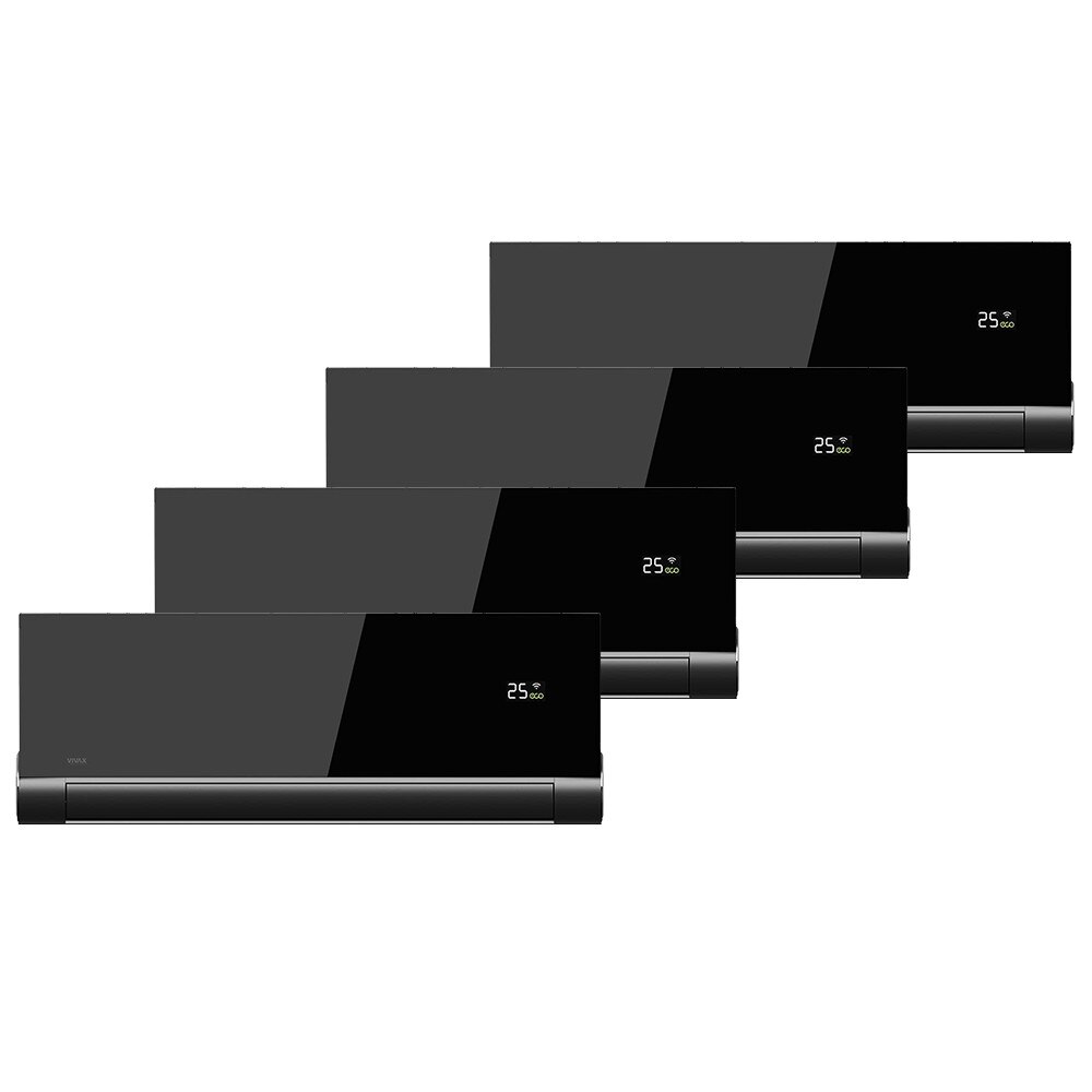 Aer conditionat Multisplit Vivax V-Design ACP-36COFM105AERI / 4x ACP-12CH35AEVI GRAY MIRROR, R32, Inverter, Clasa A++, Ionizator, I feel, 3D Airflow, Protectie Anti-Inghet, Autodiagnoza, Autocuratare, ECO