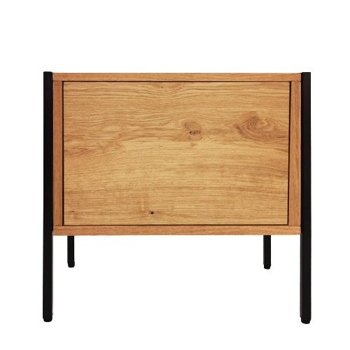 Noptiera mad About B, industrial, metal, stejar/negru, 58 x 36 x 56cm