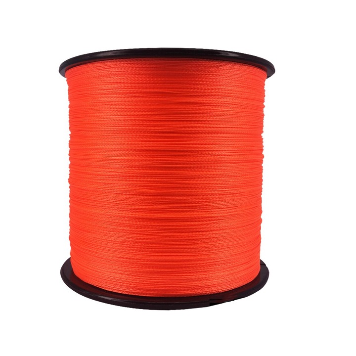 Fir textil impletit in 8 fire, Super Braid cu o rezistenta puternica, portocaliu, 0.23 mm pana la 13.7 Kg - 300 metri, fiber from Japan #2.0