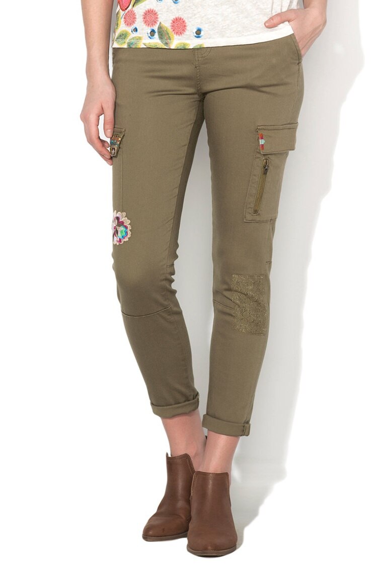 Pantaloni, Desigual 72P2WA1, Verde kaki
