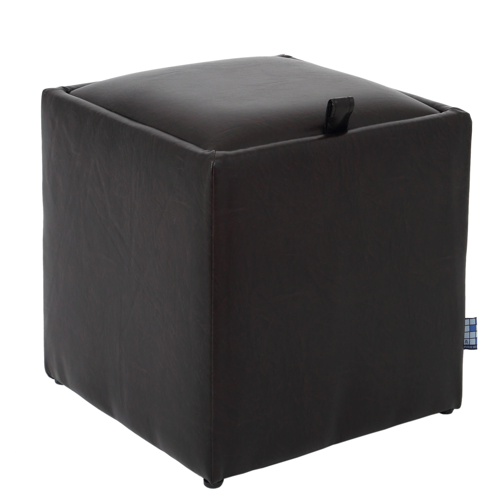 Taburet Box, piele ecologica Wenge 37x37x41