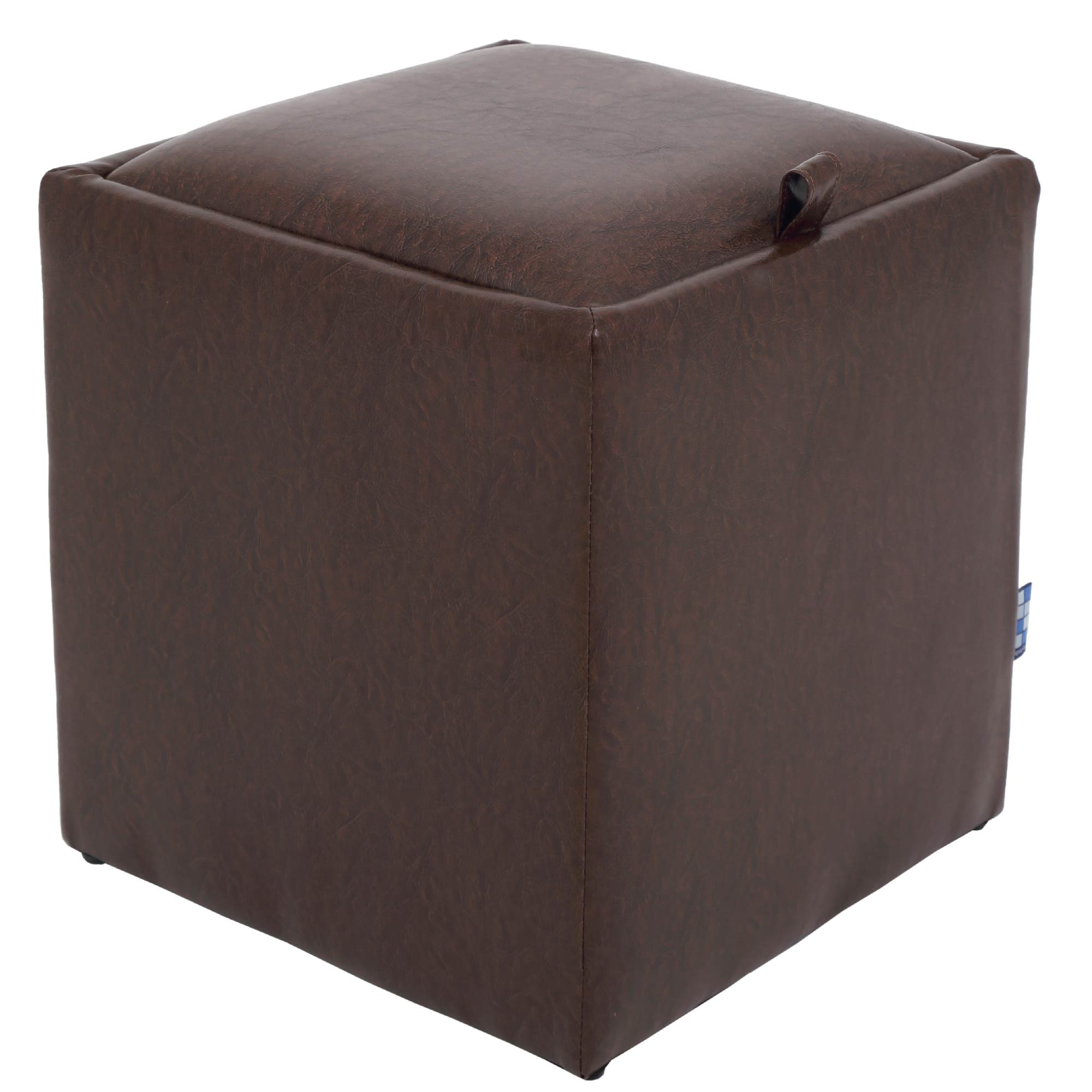 Taburet Box, piele ecologica Maro 37x37x41