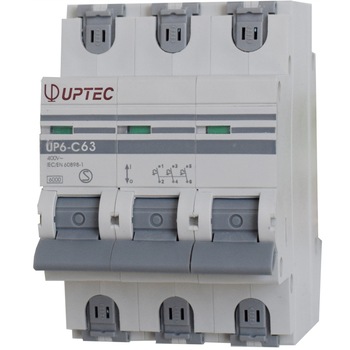 Intrerupator automat tripolar UP-6 UPTEC 63A curba C, Comtec Intrerupator automat tripolar UP-6 UPTEC 63A curba C, Comtec