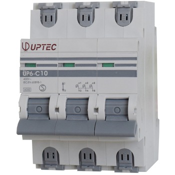 Intrerupator automat tripolar UP-6 UPTEC 10A curba C, Comtec Intrerupator automat tripolar UP-6 UPTEC 10A curba C, Comtec