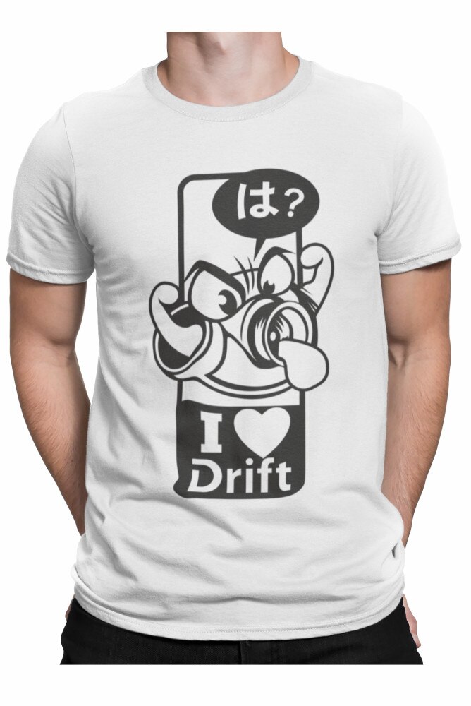 Tricou personalizat, auto, I love drift, Alb, Alb