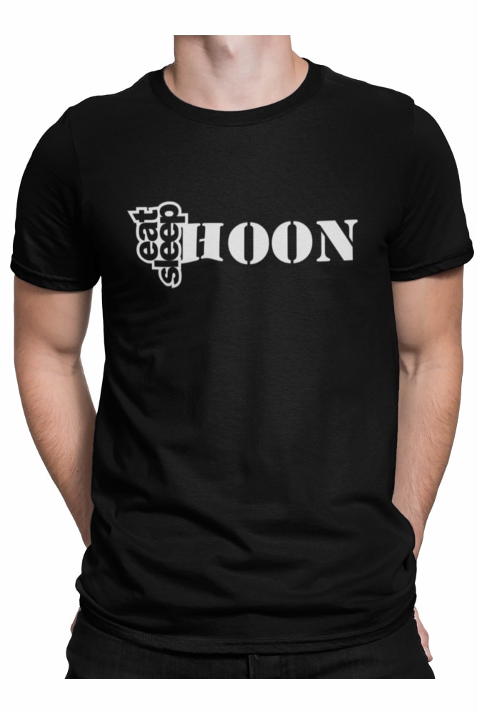 Tricou personalizat, auto, eat sleep hoon, Negru, Negru