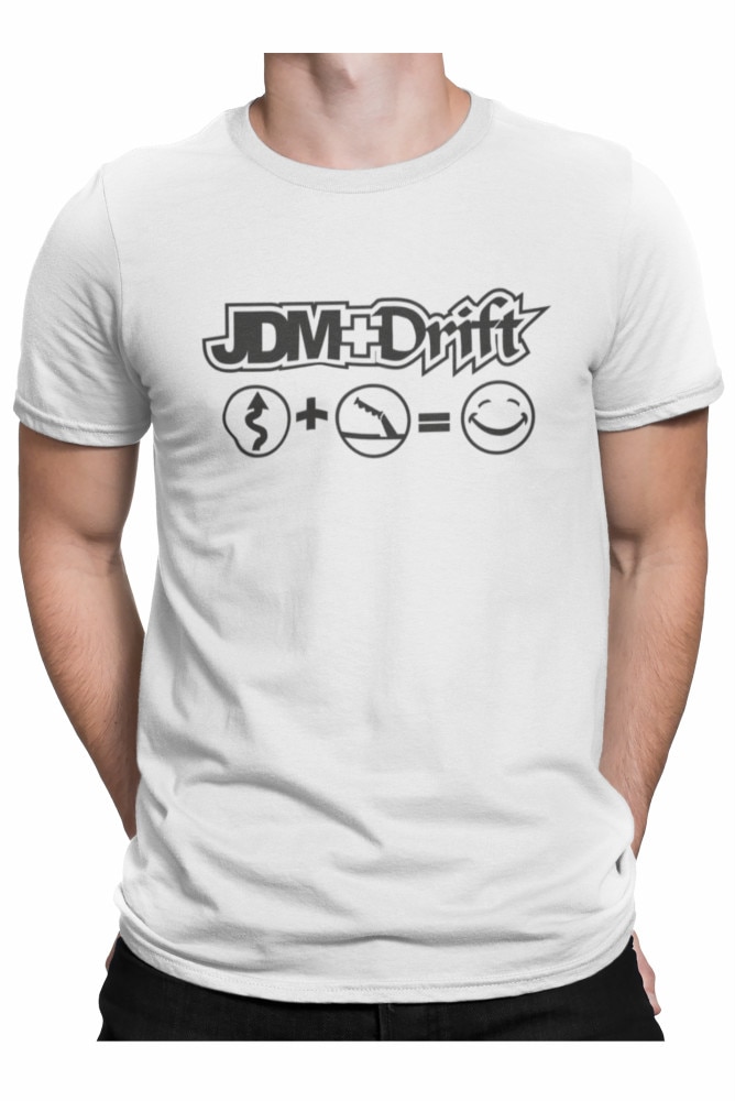 Tricou personalizat, auto, JDM + Drift, Alb, Alb
