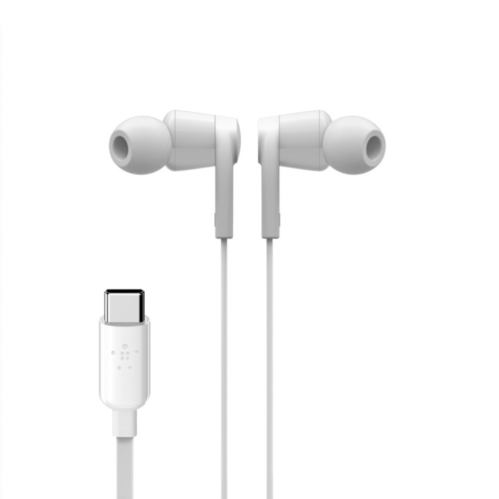 Аудио слушалки Belkin с USB-C Connector (USB-C Headphones), Бял