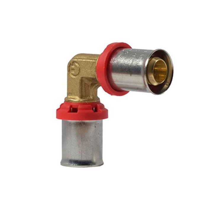 Прес-колена SESTA, Ф20x20, 5 броя, За Pex-Al-Pex тръби, Масивен месинг