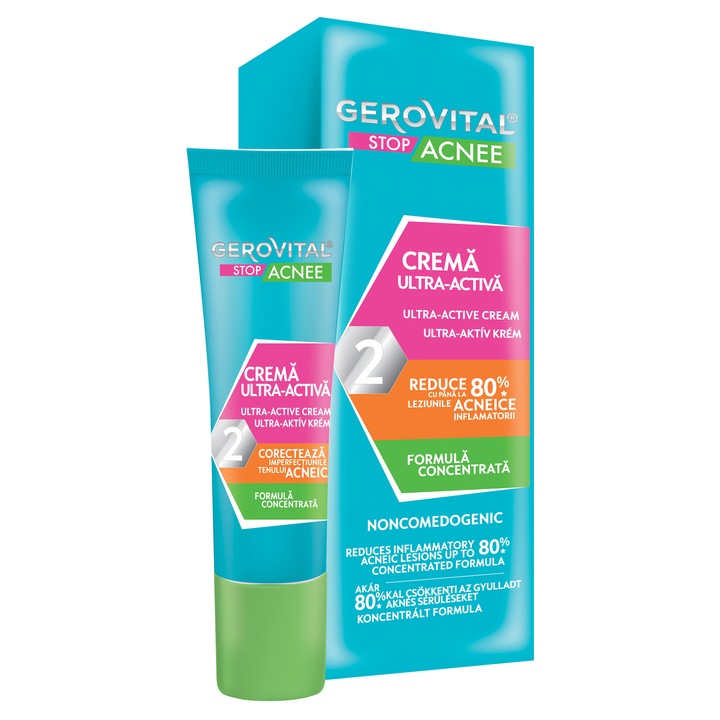 Crema ultra-activa Gerovital Stop Acnee, 15 ml